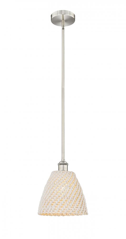 Bristol Natural - 1 Light - 6 inch - Brushed Satin Nickel - Mini Pendant