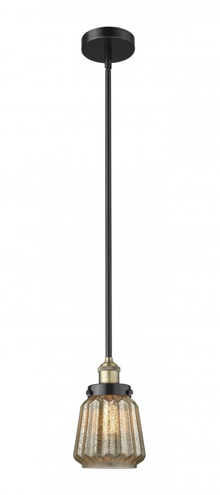 Chatham - 1 Light - 7 inch - Black Antique Brass - Stem hung - Mini Pendant