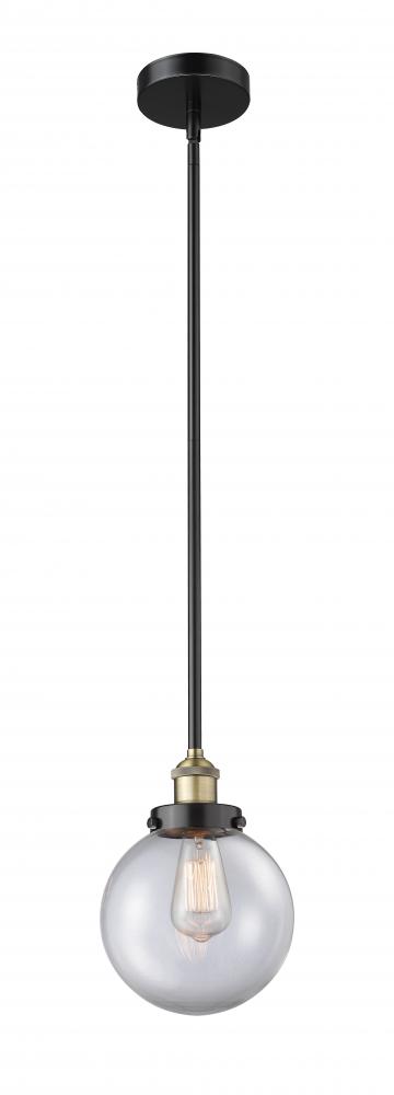 Beacon - 1 Light - 8 inch - Black Antique Brass - Stem hung - Mini Pendant