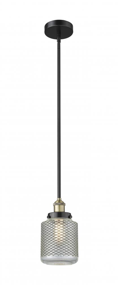 Stanton - 1 Light - 6 inch - Black Antique Brass - Stem hung - Mini Pendant