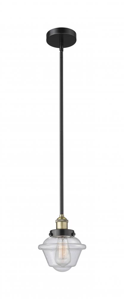 Oxford - 1 Light - 7 inch - Black Antique Brass - Stem hung - Mini Pendant