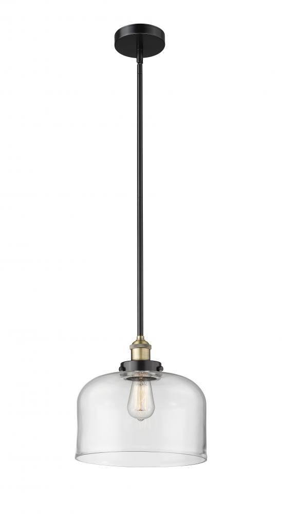 Bell - 1 Light - 12 inch - Black Antique Brass - Stem hung - Mini Pendant