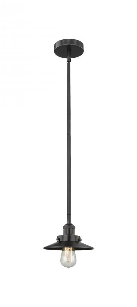 Edison - 1 Light - 8 inch - Matte Black - Stem hung - Mini Pendant