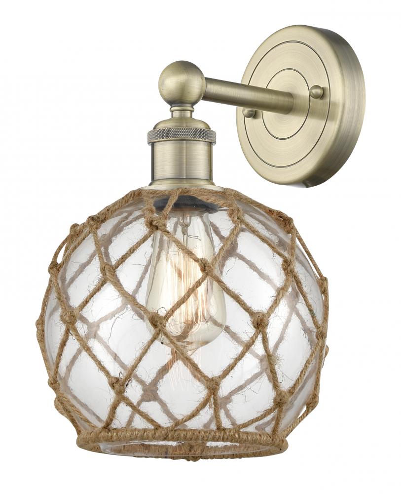 Farmhouse Rope - 1 Light - 8 inch - Antique Brass - Sconce