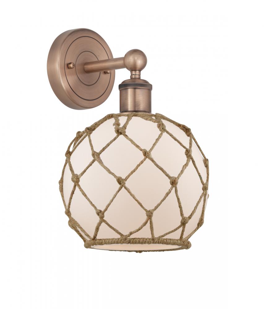 Farmhouse Rope - 1 Light - 8 inch - Antique Copper - Sconce