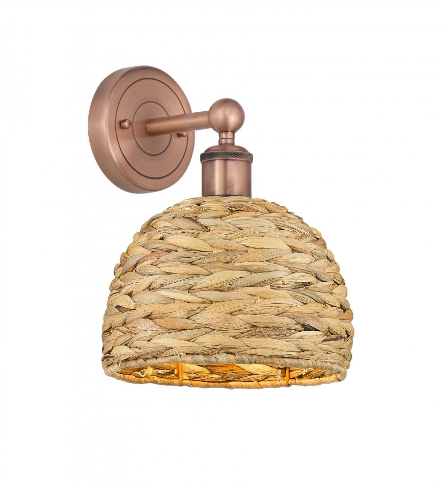 Woven Rattan - 1 Light - 8 inch - Antique Copper - Sconce