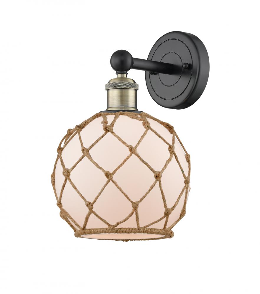 Farmhouse Rope - 1 Light - 8 inch - Black Antique Brass - Sconce