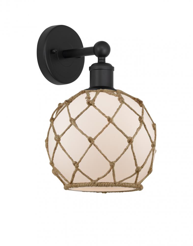 Farmhouse Rope - 1 Light - 8 inch - Matte Black - Sconce