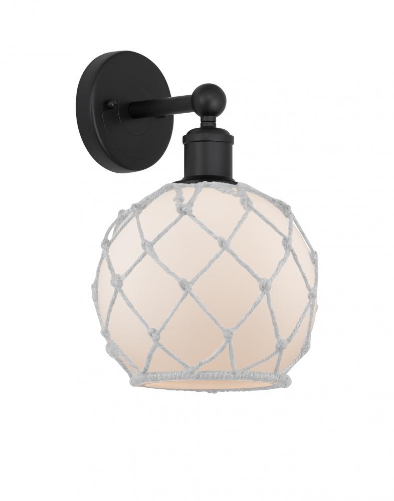 Farmhouse Rope - 1 Light - 8 inch - Matte Black - Sconce
