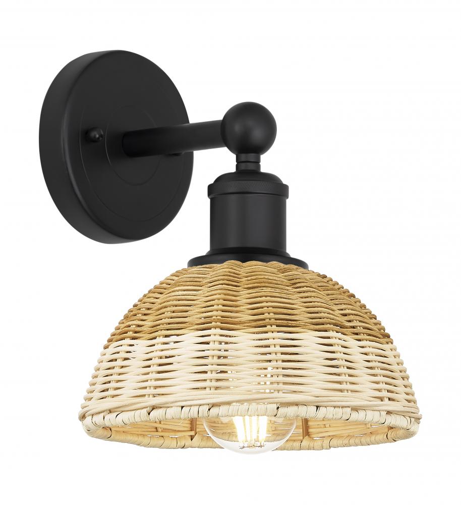 Bristol Natural II - 1 Light - 8 inch - Matte Black - Sconce