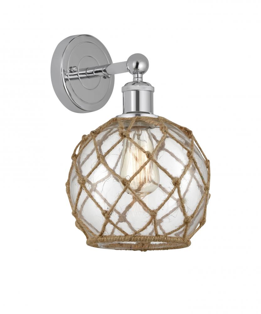 Farmhouse Rope - 1 Light - 8 inch - Polished Chrome - Sconce