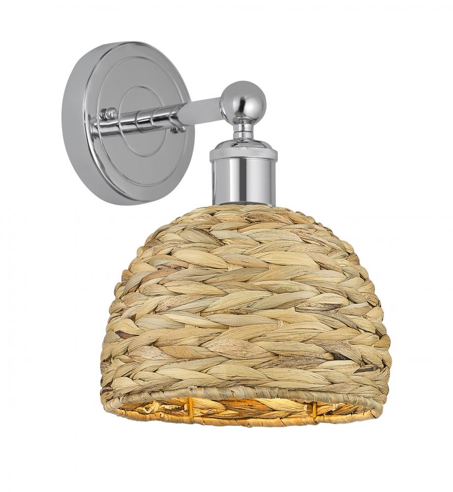 Woven Rattan - 1 Light - 8 inch - Polished Chrome - Sconce