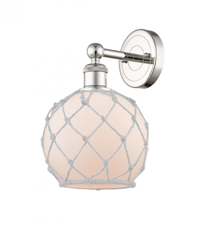 Farmhouse Rope - 1 Light - 8 inch - Polished Nickel - Sconce