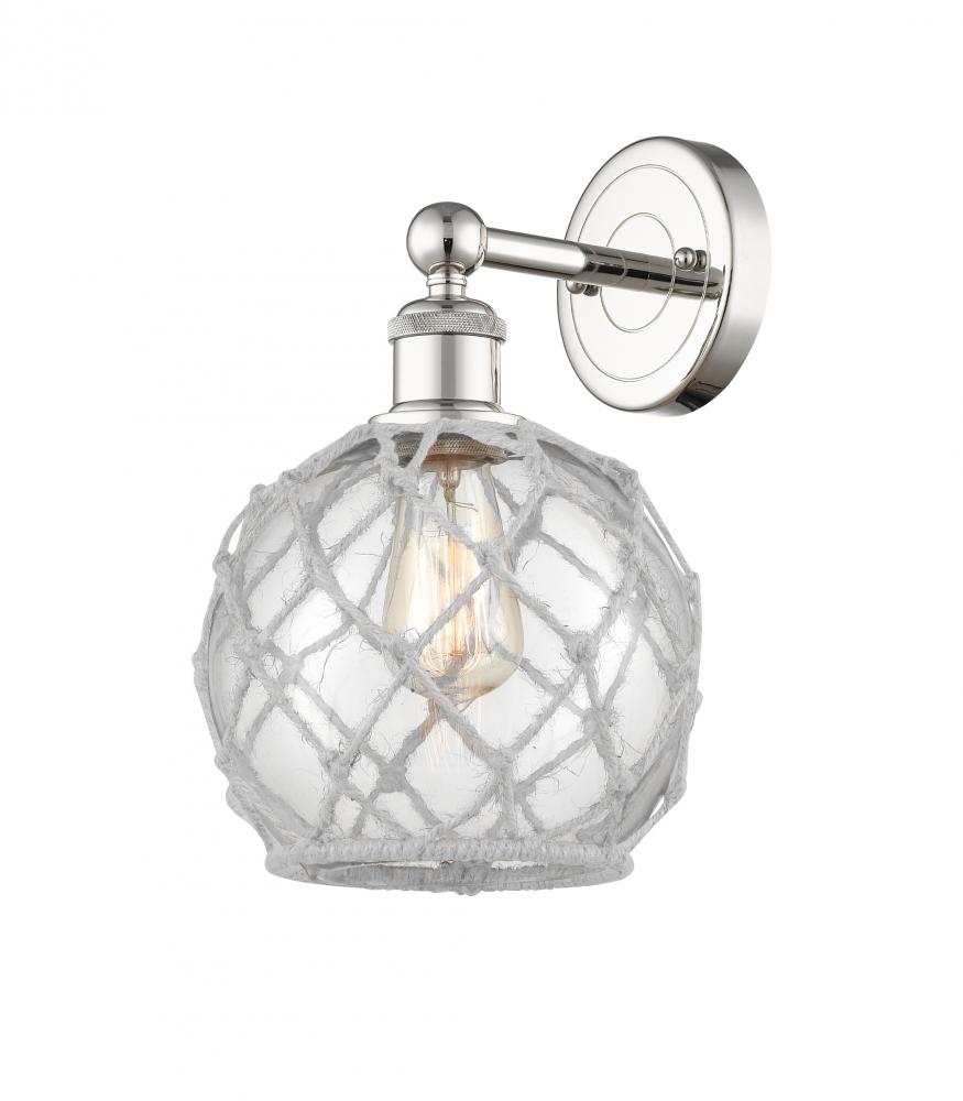 Farmhouse Rope - 1 Light - 8 inch - Polished Nickel - Sconce