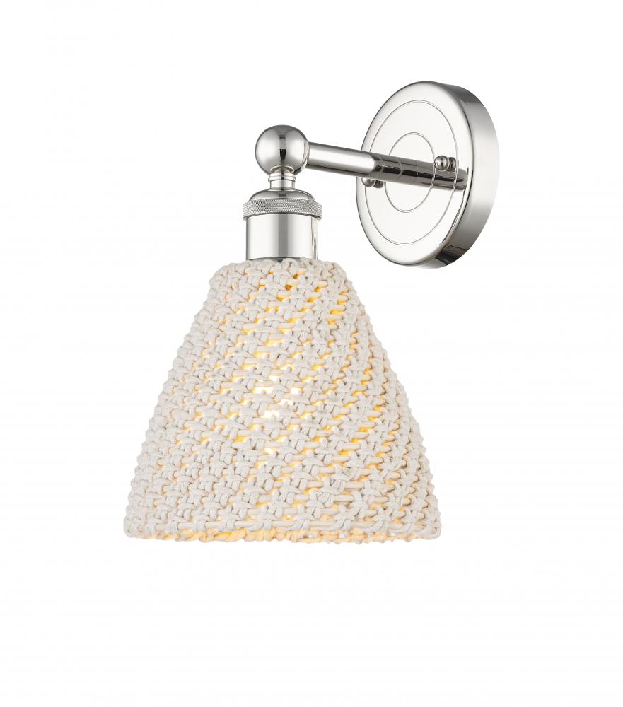 Bristol Natural - 1 Light - 8 inch - Polished Nickel - Sconce