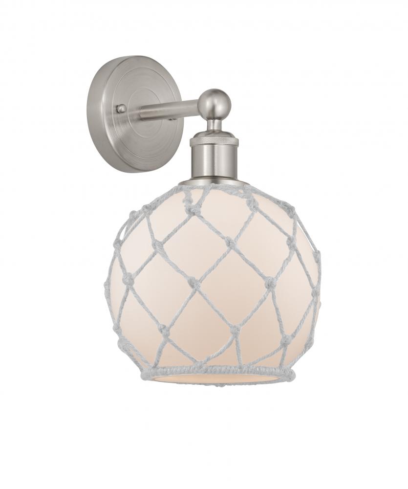 Farmhouse Rope - 1 Light - 8 inch - Brushed Satin Nickel - Sconce