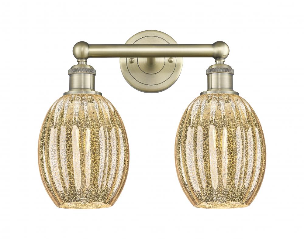 Preston Bulb - 2 Light - 15 inch - Antique Brass - Bath Vanity Light