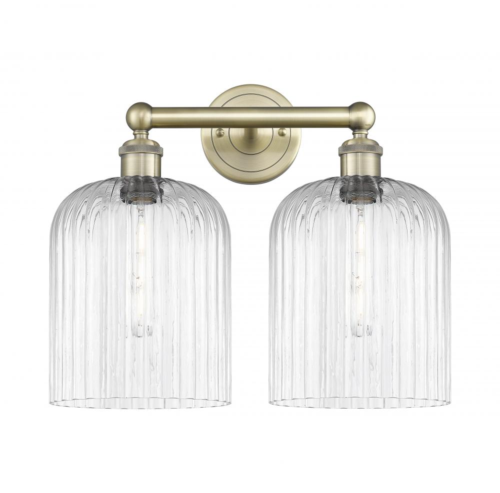 Bridal Veil - 2 Light - 14 inch - Antique Brass - Bath Vanity Light