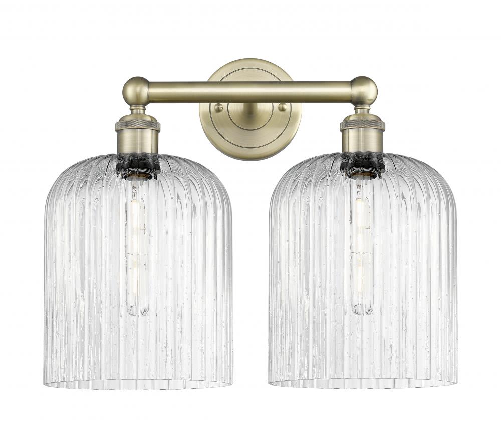 Bridal Veil - 2 Light - 14 inch - Antique Brass - Bath Vanity Light