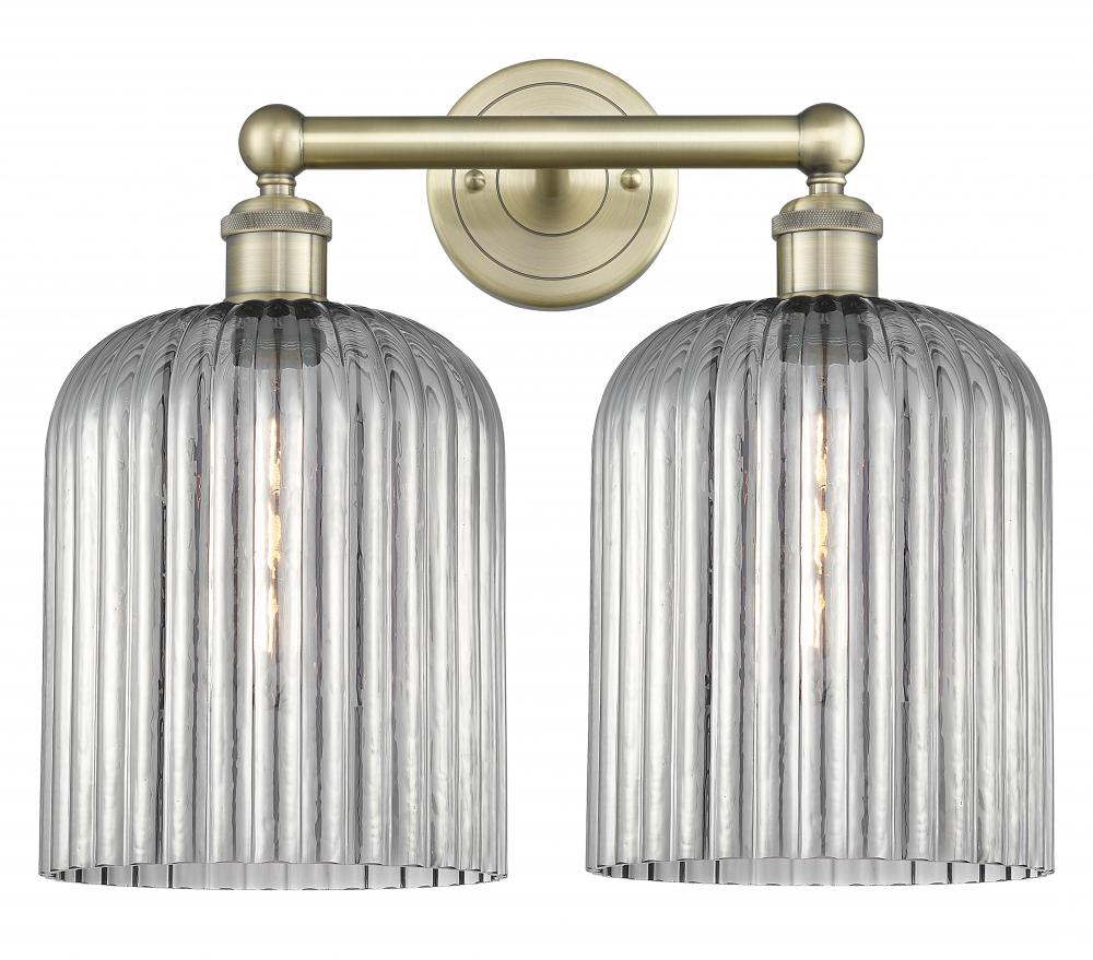 Bridal Veil - 2 Light - 14 inch - Antique Brass - Bath Vanity Light