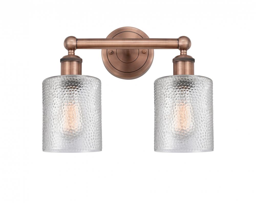 Cobbleskill - 2 Light - 14 inch - Antique Copper - Bath Vanity Light