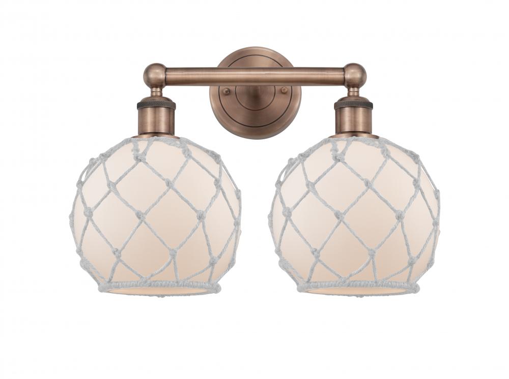 Farmhouse Rope - 2 Light - 17 inch - Antique Copper - Bath Vanity Light
