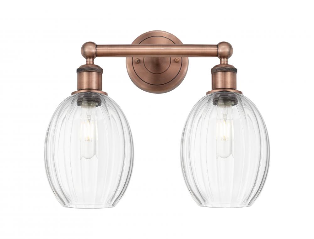 Preston Bulb - 2 Light - 15 inch - Antique Copper - Bath Vanity Light