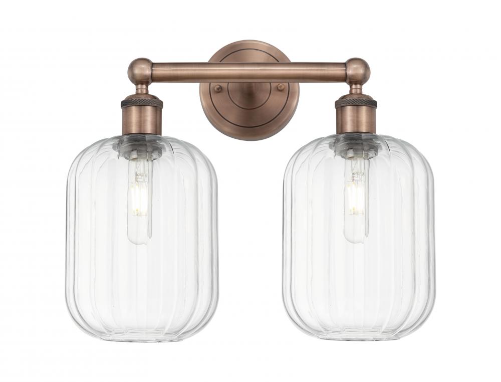 Preston Cylinder - 2 Light - 16 inch - Antique Copper - Bath Vanity Light