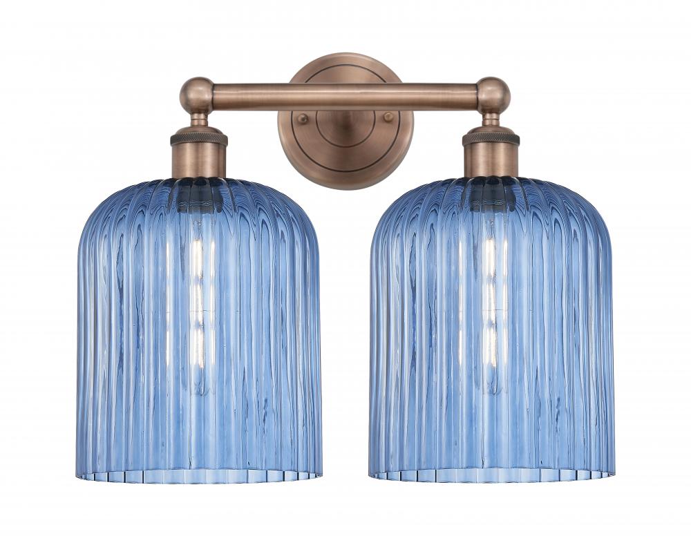 Bridal Veil - 2 Light - 14 inch - Antique Copper - Bath Vanity Light