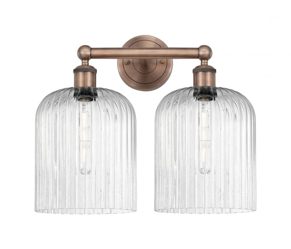 Bridal Veil - 2 Light - 14 inch - Antique Copper - Bath Vanity Light