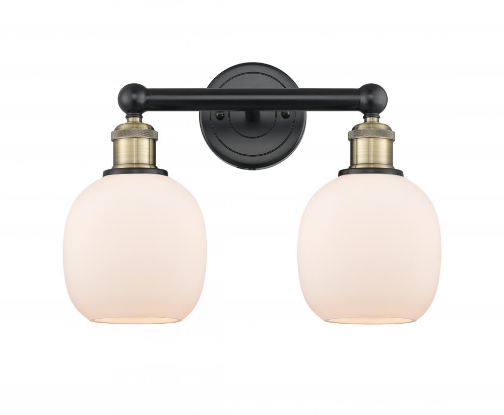 Belfast - 2 Light - 15 inch - Black Antique Brass - Bath Vanity Light