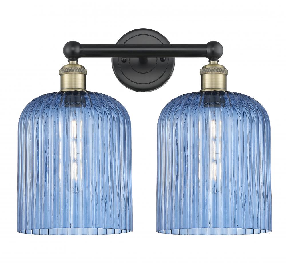 Bridal Veil - 2 Light - 14 inch - Black Antique Brass - Bath Vanity Light