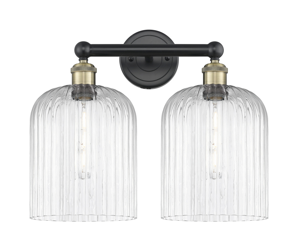 Bridal Veil - 2 Light - 14 inch - Black Antique Brass - Bath Vanity Light