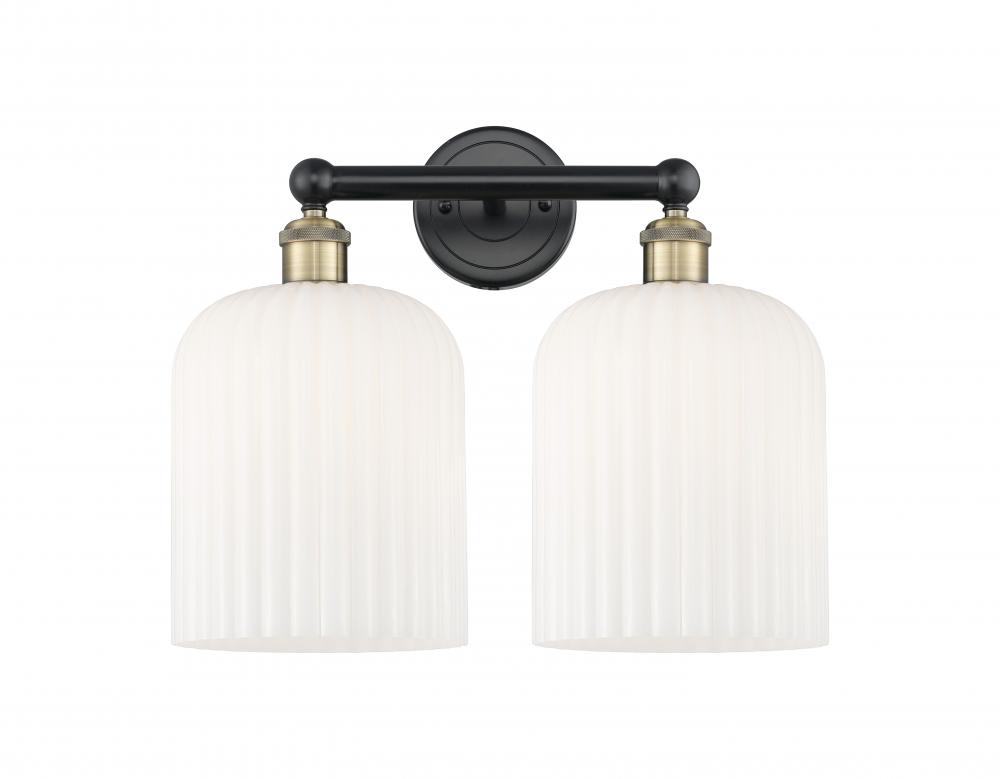 Bridal Veil - 2 Light - 14 inch - Black Antique Brass - Bath Vanity Light