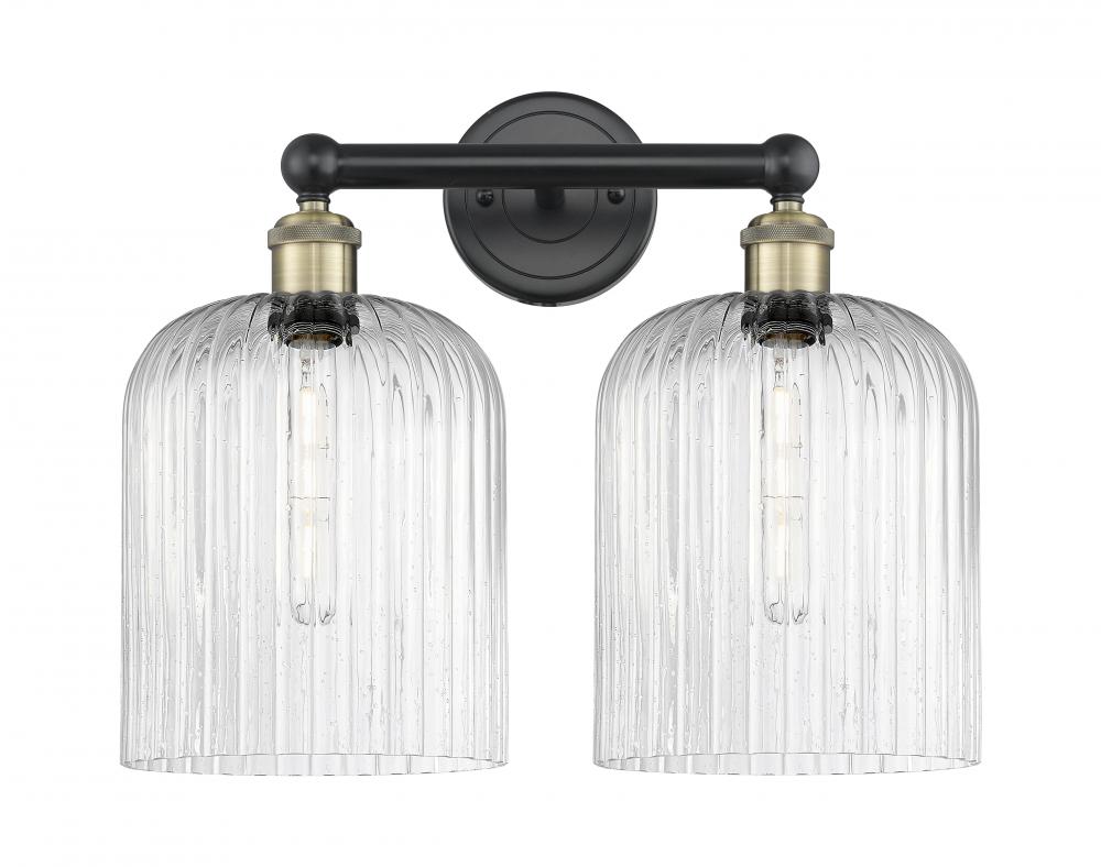 Bridal Veil - 2 Light - 14 inch - Black Antique Brass - Bath Vanity Light