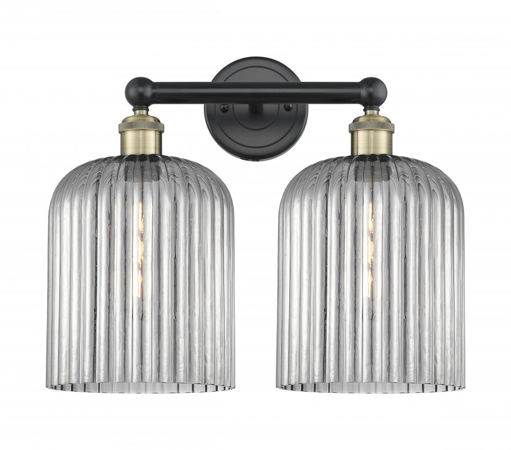 Bridal Veil - 2 Light - 14 inch - Black Antique Brass - Bath Vanity Light