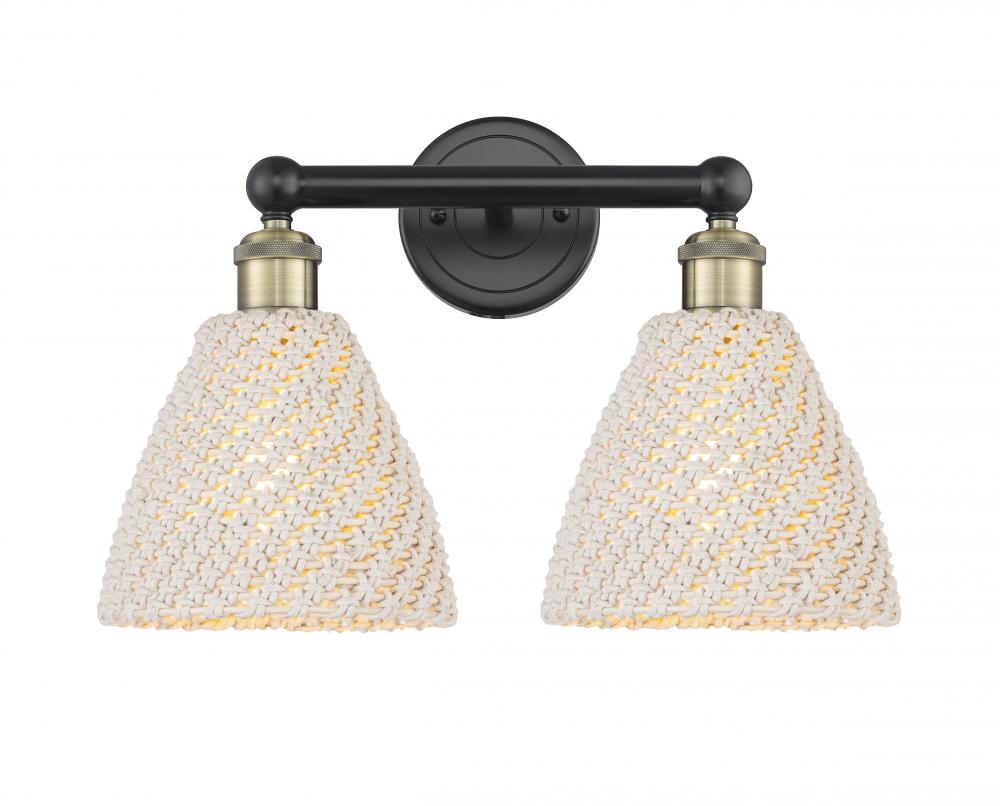 Bristol Natural - 2 Light - 17 inch - Black Antique Brass - Bath Vanity Light