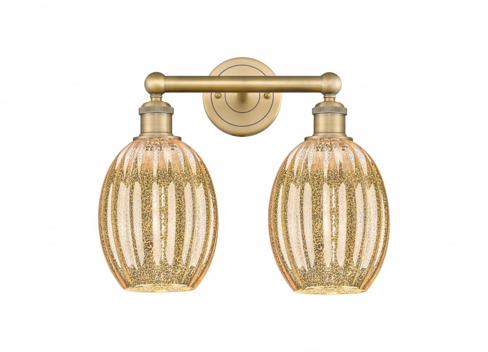Preston Bulb - 2 Light - 15 inch - Brushed Brass - Bath Vanity Light