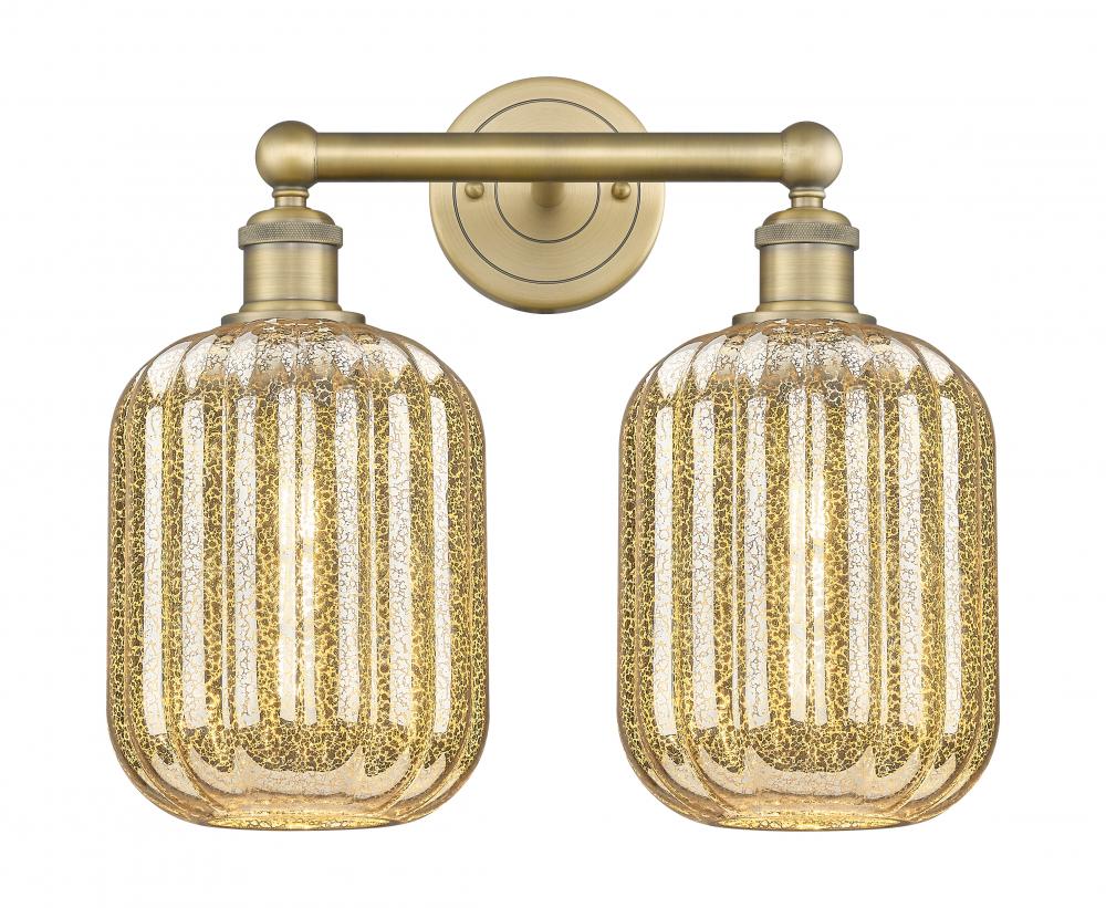 Preston Cylinder - 2 Light - 16 inch - Brushed Brass - Bath Vanity Light