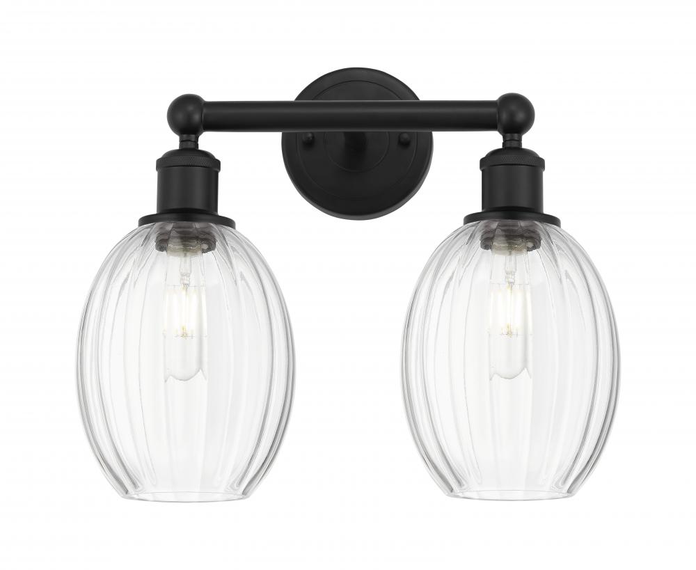Preston Bulb - 2 Light - 15 inch - Matte Black - Bath Vanity Light