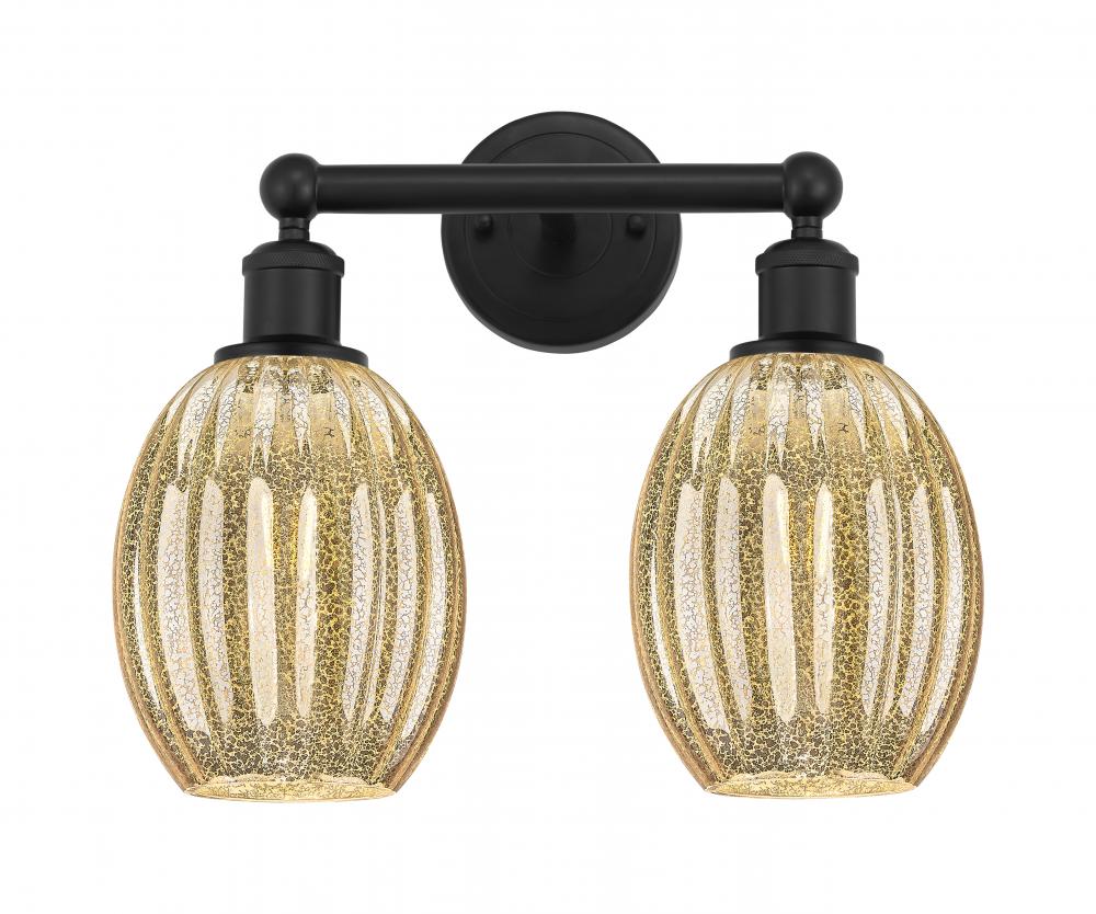 Preston Bulb - 2 Light - 15 inch - Matte Black - Bath Vanity Light