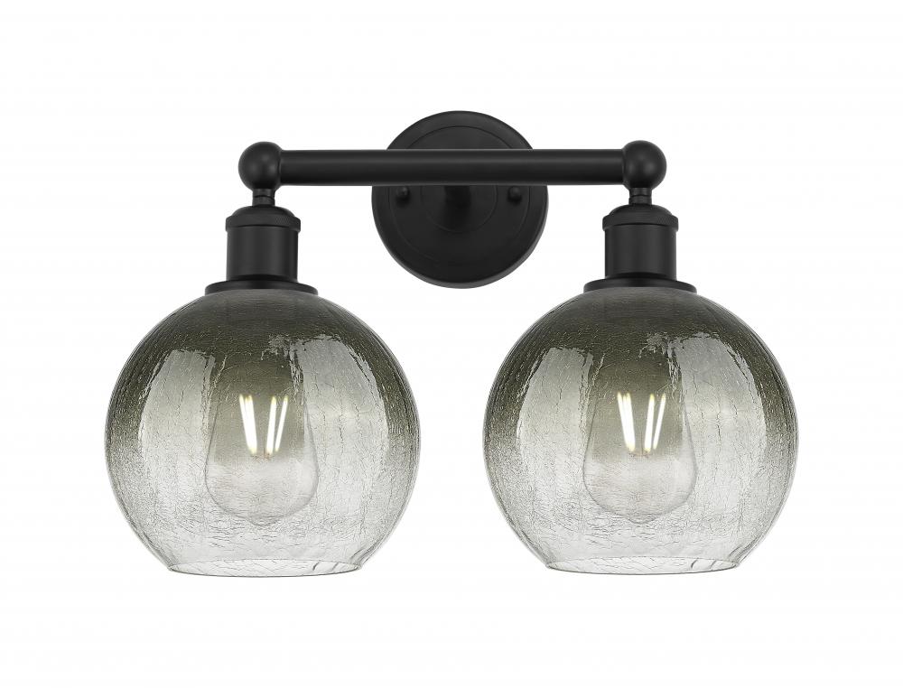 Brookhaven Globe - 2 Light - 17 inch - Matte Black - Bath Vanity Light