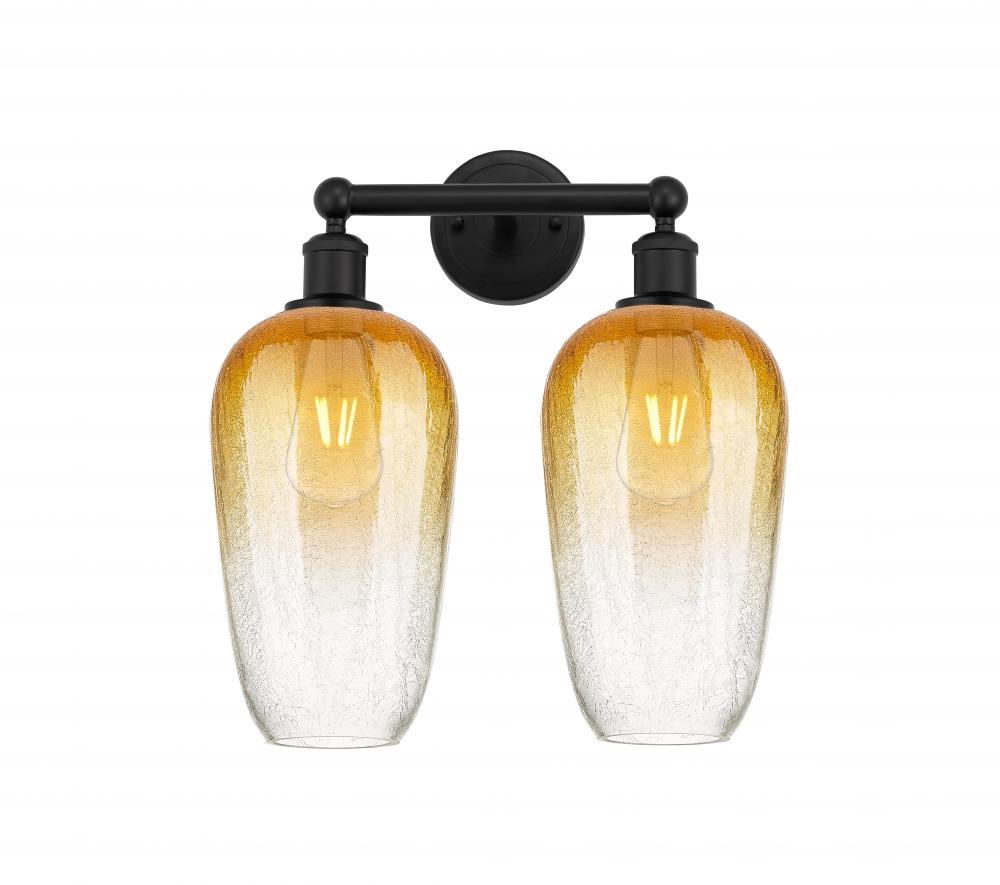 Brookhaven Flute - 2 Light - 16 inch - Matte Black - Bath Vanity Light