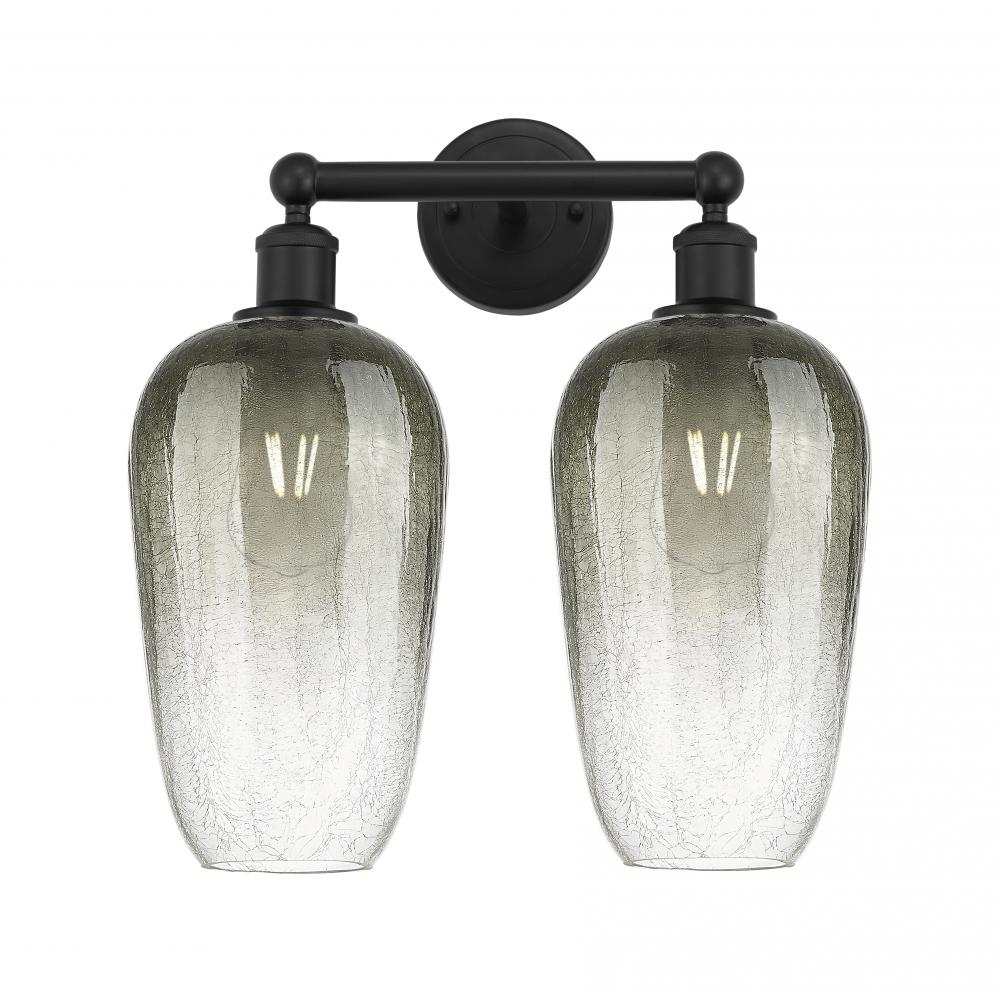 Brookhaven Flute - 2 Light - 16 inch - Matte Black - Bath Vanity Light