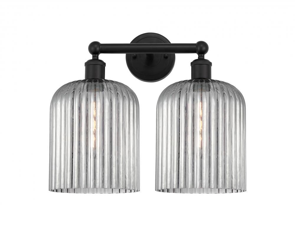 Bridal Veil - 2 Light - 14 inch - Matte Black - Bath Vanity Light