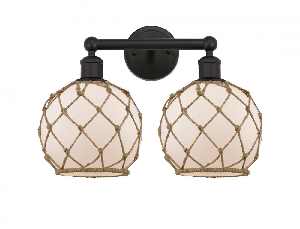 Farmhouse Rope - 2 Light - 17 inch - Oil Rubbed Bronze - Bath Vanity Light