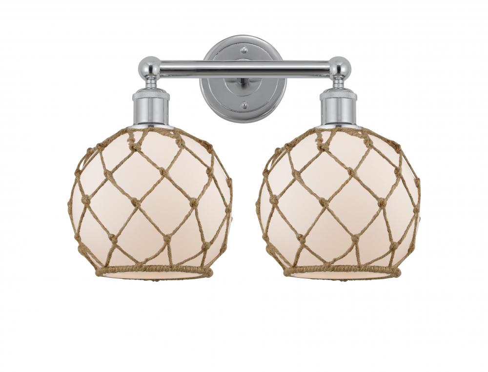 Farmhouse Rope - 2 Light - 17 inch - Polished Chrome - Bath Vanity Light