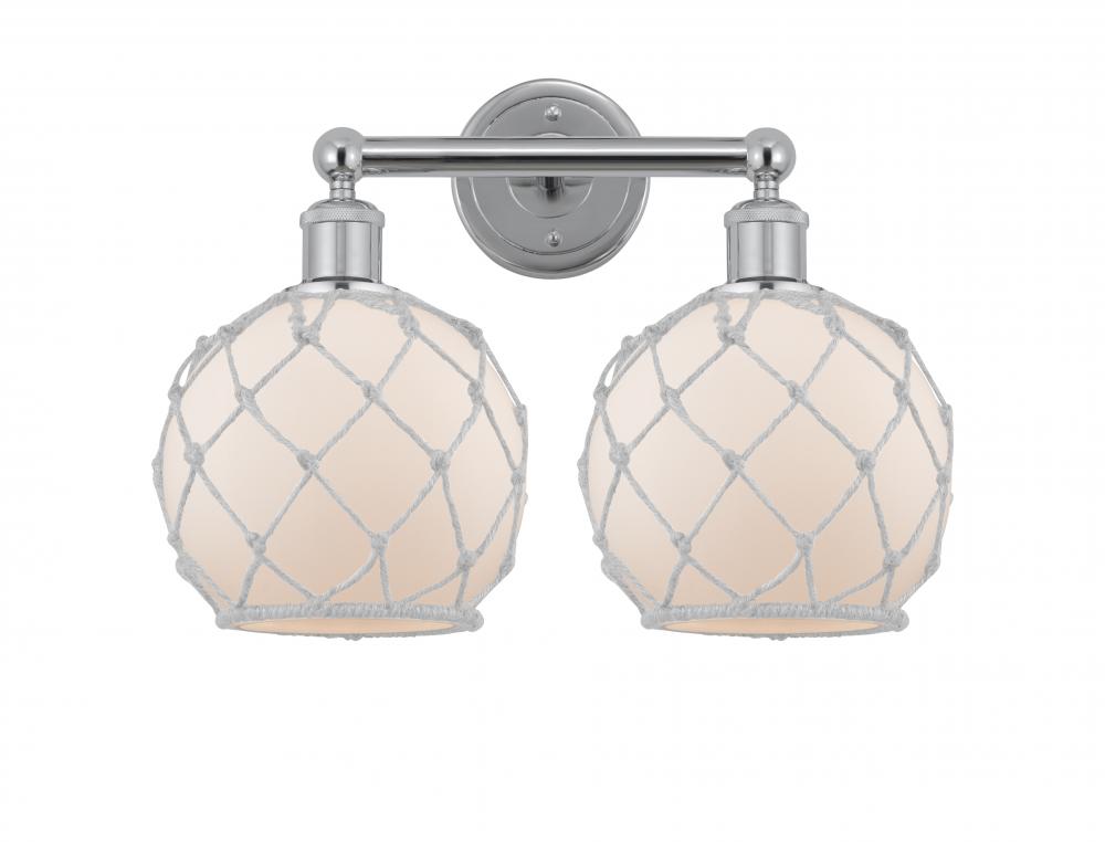 Farmhouse Rope - 2 Light - 17 inch - Polished Chrome - Bath Vanity Light