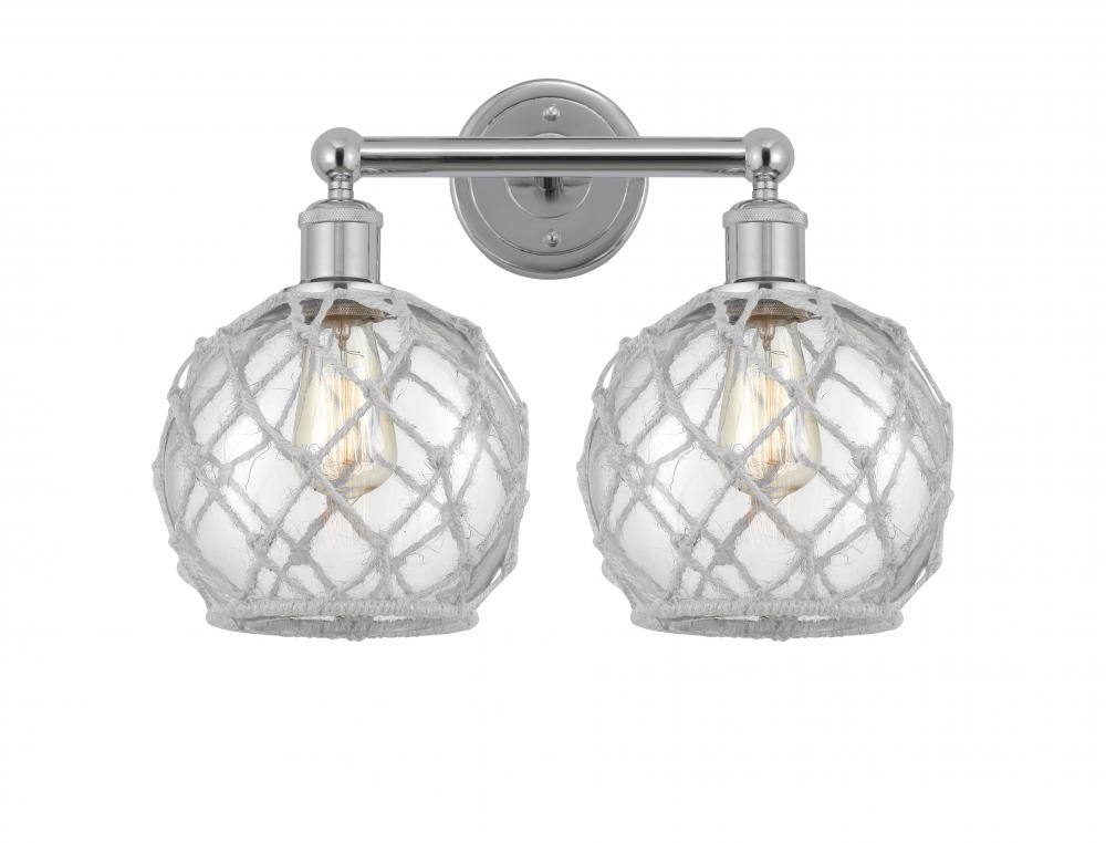 Farmhouse Rope - 2 Light - 17 inch - Polished Chrome - Bath Vanity Light
