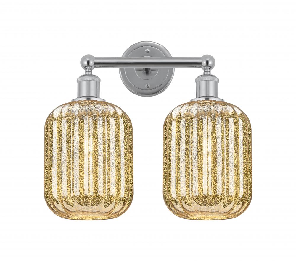 Preston Cylinder - 2 Light - 16 inch - Polished Chrome - Bath Vanity Light